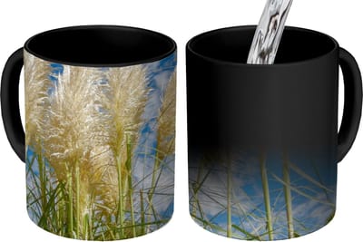 Magische Mok - Foto op Warmte Mokken - Koffiemok - Pampasgras - Plant - Natuur - Magic Mok - Beker - 350 ML - Theemok