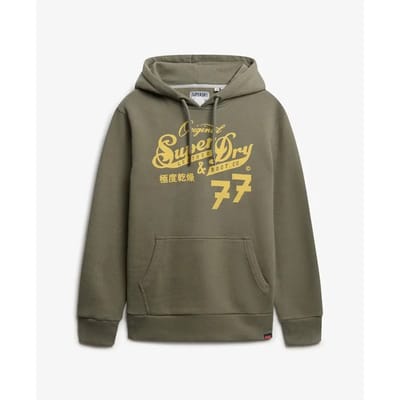 Superdry - Leather & Boot Co Script hoodie - Heren - Hoodies