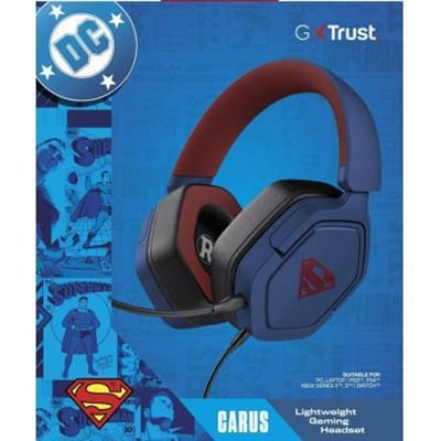 Trust GXT492SM Carus - Gaming headset - voor PS4/PS5/Nintendo Switch/PC - Bedraad 3.5mm aansluiting - Superman Blauw