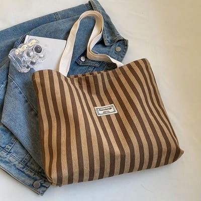 Canvas Tas voor Middelbare School Studenten Vrouwelijke Commuter Tote Bag Vrouwelijk Ins Japans Meisje Enkele Schouder Handtas Vrouwelijk brown