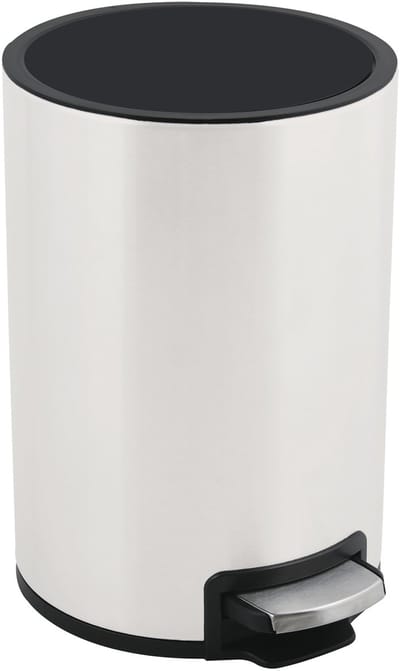 spirella Pedaalemmer 5L - Prullenbak voor Badkamer of Toilet - Soft Close - Vingerafdrukbestendig - RVS - 30x25x20cm - Wit