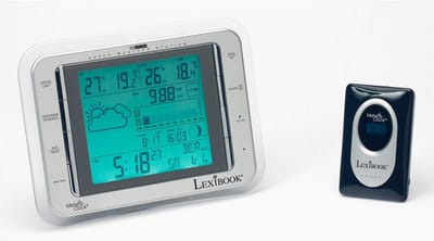 Weerstation met Klok Pure Wit/Zilver