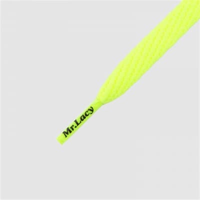 Mr. Lacy  - Schoenveters - Veters - Sneakerveters - Smallies - Plat - Neon Lime Yellow - Lengte 90 cm