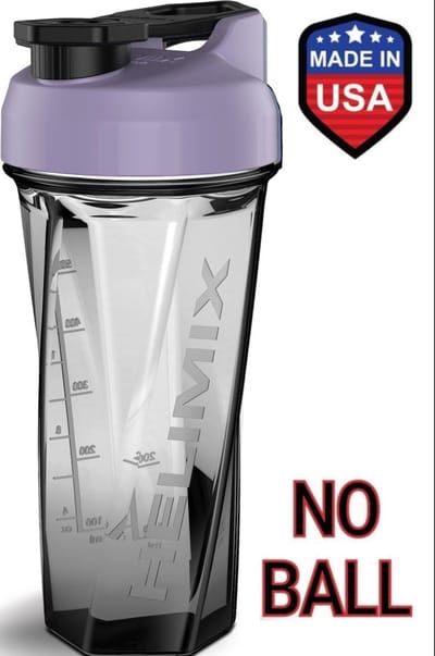 HELIMIX Shake Beker - 828 ML Eiwitshaker - Fitness Sport Shake Smoothie Beker Fles Bidon - ZONDER Bal- Kleur Lila