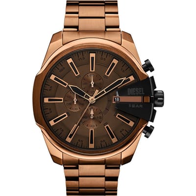 Diesel MEGA CHIEF SLIM Heren Horloge 48 mm - Bruin