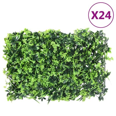 vidaXL - Hek - met - kunstbladeren 24 - st - 40x60 - cm - groen