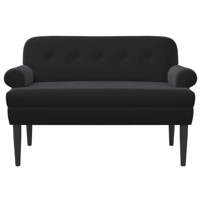 vidaXL - Lovingseat - met - knoopge - tuft - Zwart - 120 - x - 66 - x - 78 - cm - fluweel