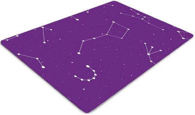 Tulup Vloerbeschermer - Sterrenhemel Vloerbeschermer Vinyl - 100 x 70 cm - Paars Vloerbeschermer Pvc - Mótif Bureaustoelmat - Vloerbeschermer Pvc - Computer Stoel Mat - Werkplekdecoraties