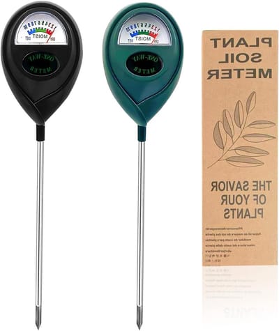 Soilvochtmeter Set van 2 - Hygrometer voor Tuin en Binnengebruik - Batterijloze Bodemvocht Tester met Gratis Watergids voor Planten