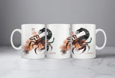 Koffiemok Sterrenbeeld Schorpioen - koffiemok - theemok - koffiebeker - mok - drinkbeker - Boogschutter - Ram – Stier - Tweelingen – Kreeft – Leeuw – Maagd – Weegschaal - Schorpioen – Boogschutter – Steenbok – Waterman – Vissen