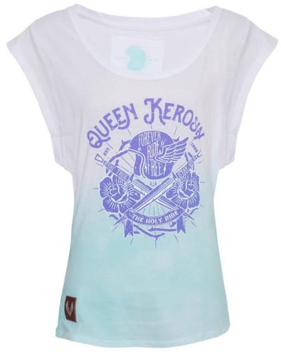 King Kerosin Dames-shirt Dip Dye-shirt The Holy Ride White