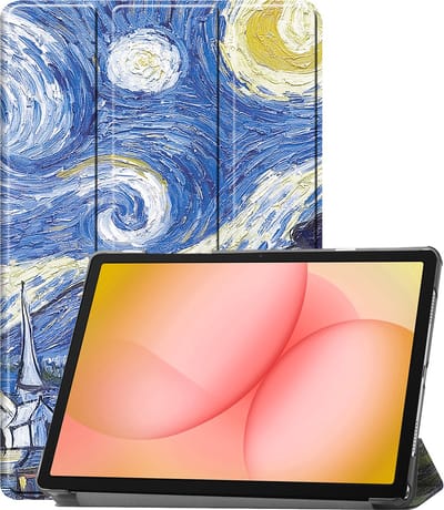 Hoesje - Geschikt voor Samsung Galaxy Tab A11 Plus - Dun & Stevig - Trifold Bookcase - Hard Cover - Hardcover Book Case - Tablet Hoes - Sterrenhemel