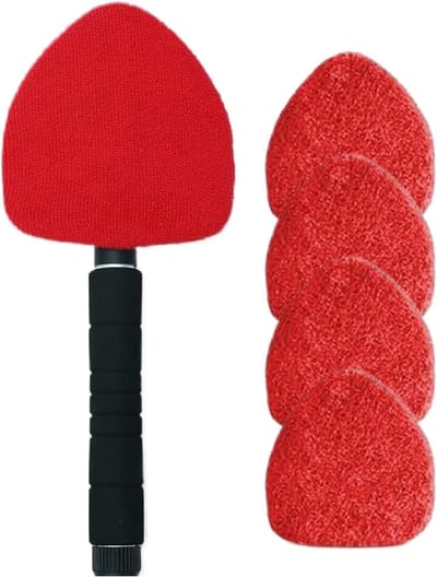 Ruitenreiniger Tool - Schoonmaak Hulp - Voertuigen Reinigen - Verstelbare Telescoopsteel - Tot 57 cm - Rood