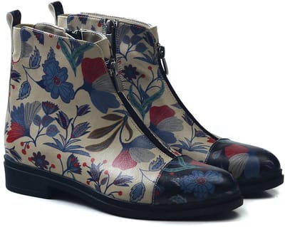 Goby Floral Dames Boots - Vegan Leer - Handgemaakt - Maat 36
