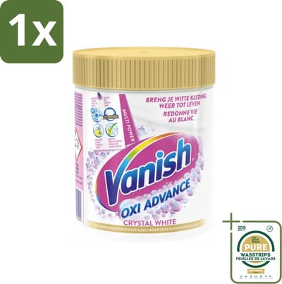 1 x Vanish Oxi Advance - Kristalwit - Vlekkenverwijderaar Poeder - Zonder Bleek - Witte Was - 470 Gram- Vlekverwijderaar - Witte Was - Bleekvrije Was - Wasmiddel - Geurverwijdering