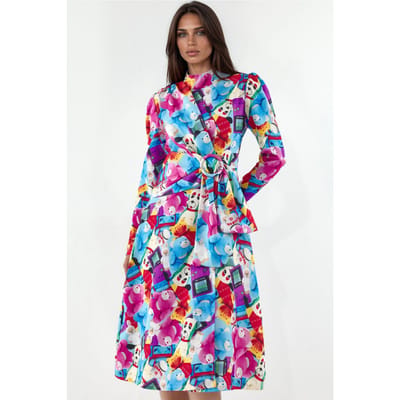 Gedrukt Wrap Midi-jurk