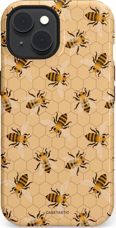 Casetastic Hoesje Geschikt voor Apple iPhone 15 Magsafe - Stijlvolle Beschermende Duo-layer Case - Zomer Bijen Look