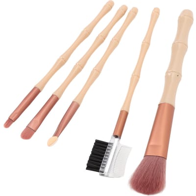 5 Stuks Make-up Kwast Set Blush Oogschaduw Lip Wenkbrauw Kam Mascara Kwast Zachte Cosmetische Kwasten beige