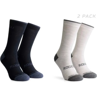 Rogelli Merino Wool Dames en Heren 2 pack Fietssokken - Blauw/Sand