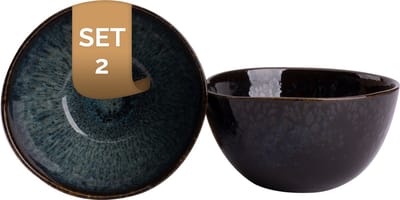 Palmer - Eccentric - Schaal - Kom - 2 stuks - 85 cl - ø 15 cm - Blauw - Stoneware - Bordenset