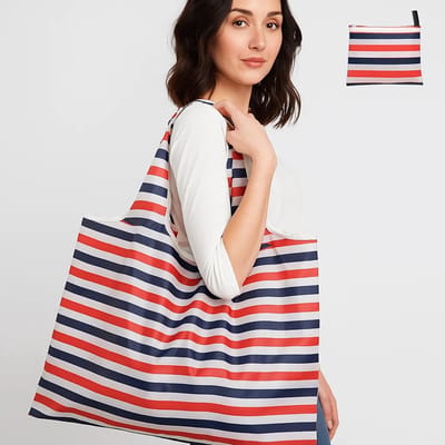 Grote Opvouwbare Boodschappentas Shopper Strandtas – Duurzame Herbruikbare Tas Ruim Sterk Compact en Stijlvol Met Etui dessin nationaal