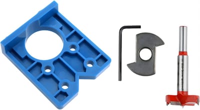 Somstyle Kast & Deur Scharnier Tool Set - Houtbewerking Gereedschap - Boormal - Blauw, Rood & Zilverkleurig