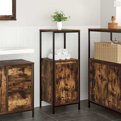 vidaXL - Badkamerkast - met - planken - 36x35x95 - cm - gerookt - eiken