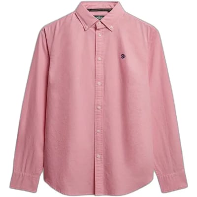 Superdry Oxford Overhemd met Lange Mouwen Slanke Pasvorm Pink Grootte: 40