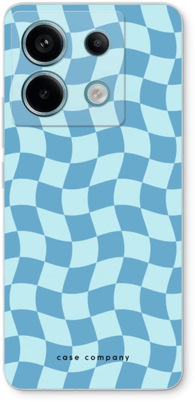 Case Company® - Hoesje geschikt voor Xiaomi Poco X6 hoesje - Grid Blauw - Soft Cover Telefoonhoesje - Bescherming aan alle Kanten en Schermrand