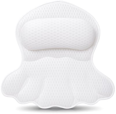 Badkussen voor in bad - Comfortabel en goede aanvulling in bad - Ontspanning - Hoofd steun - Relax Steunkussen - Douche Accessoires - Wit - Alyze - Nekkussen bad