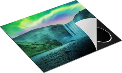 Chefcare Inductie Beschermer Waterval met het Groene Noorderlicht - 60x50 cm - Afdekplaat Inductie - Kookplaat Beschermer - Inductie Mat