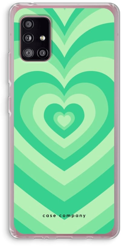 Case Company® - Hoesje geschikt voor Samsung Galaxy A51 5G hoesje - Hart Groen - Soft Cover Telefoonhoesje - Bescherming aan alle Kanten en Schermrand