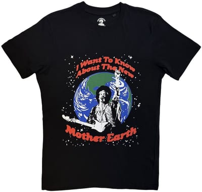 Jimi Hendrix - Earth Day Heren Tshirt - S - Zwart