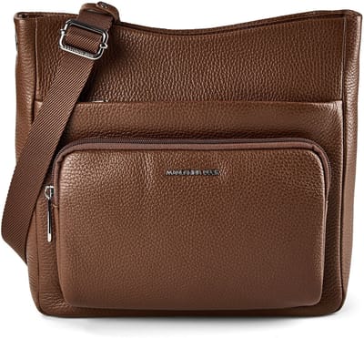 MANDARINA DUCK Leren schoudertas Mellow Leather Crossover Bag Milk Chocolate donkerbruin