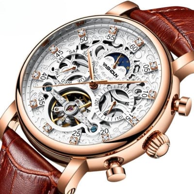 Mechanisch horloge voor heren Volledig hol mechanisch horloge voor Volledig automatisch Waterdicht en lichtgevend Atmosferische mode voor heren gray