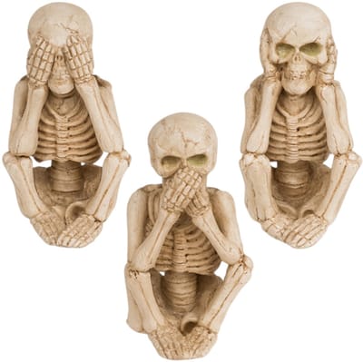 Dailygoods- Skeletfiguren set 3-delig - -decoratie - Doodshoofd