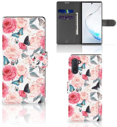 Samsung Galaxy Note 10 Hoesje Butterfly Roses