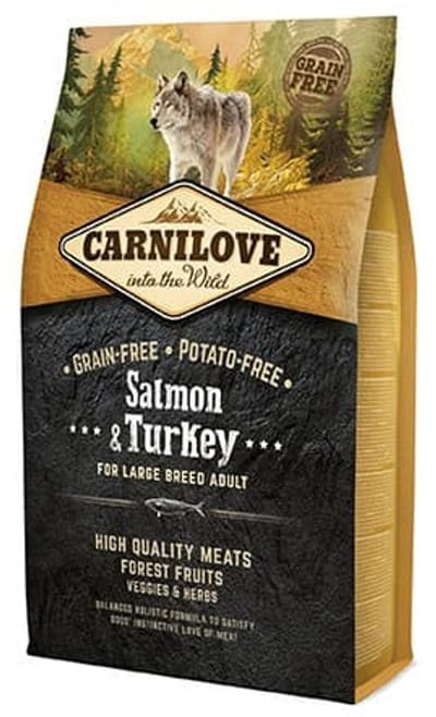 Hondenvoer Carnilove - Zalm Kalkoen Graanvrij - 4kg Large Breed Rijk aan Omega 3