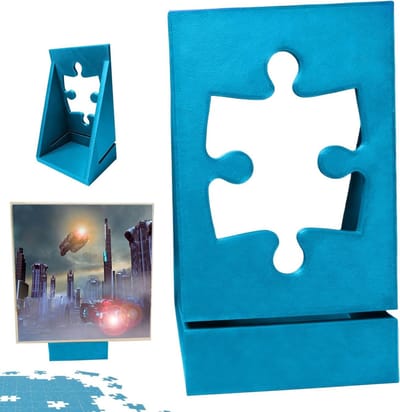 Puzzeldoos Stand - Deksel Houder - Puzzels Presenteren - Praktisch Ontworpen - 19 x 85 cm - Blauw