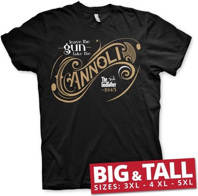 The Godfather Leave The Gun, Take The Cannoli Big & Tall T-shirt Zwart