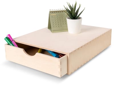 Unyqoos ® Handige Houten Organizer met Lade voor Diverse Opbergmogelijkheden en Creatieve Projecten