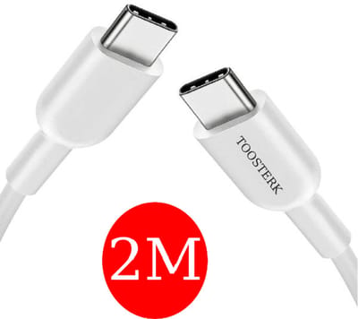 TOOSTERK USB-C naar USB-C kabel | Geschikt voor Apple, Samsung | Oplader Kabel | Oplader | 2 Meter