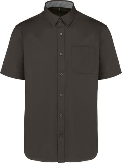 Herenoverhemd 'Ariana III' Korte mouwen Donkergrijs - 4XL
