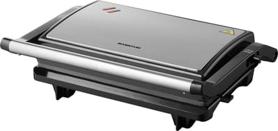 Inventum CG616 - Contactgrill - Tafelgrill - Grilloppervlak 23,5 x 14,5 cm - PFAS vrij - Anti aanbaklaag - 750 watt - RVS/Zwart