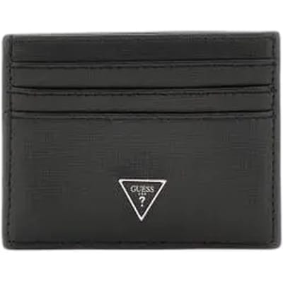 Guess Saffiano Leather Heren Pasjeshouder - Zwart - One Size