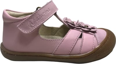 Naturino - Maggy - mt 20 - velcro 2 bloemen bumper gesloten sandalen - roze/bruin