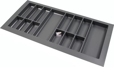 Bestekbak kunststof Classic Serie antraciet – 108-100x54-47 cm – op maat snijbaar – bestekhouder/bestek organizer