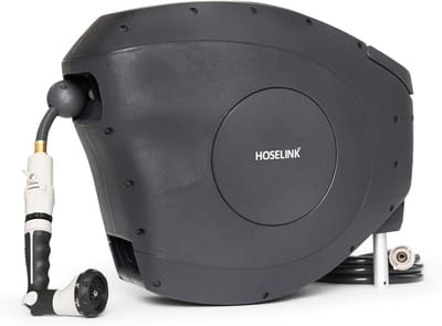 Automatische Slanghaspel - Tuinslang oproller - Tuinonderhoud - Stop-overal mechanisme - 15 meter - Antraciet