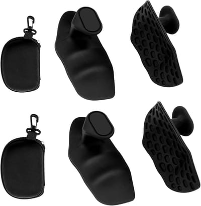 Set van 4 Ergonomische Gewichthefhendels voor Bodybuilding en Training met Opbergzak, Ideaal voor Deadlifting en Dumbbell Oefeningen