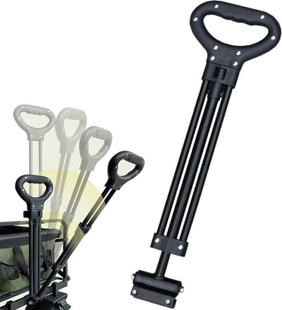 Telescopisch Karhandvat - Verstelbare Trekgreep - Outdoor Transport - Massief Metaal - ca. 54 cm - Zwart